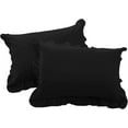 thumbnail image 1 of Egyptian Cotton Euro Sham 24X24 Size Pillow Covers Ruffle 600 TC Sateen Soft And Smooth Cotton Comfortable Bed Pillow Cover (Set of 2, Black), 1 of 5