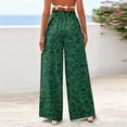 thumbnail image 5 of Women's Leopard Printed Wide Leg Lounge Pants Lightweight High Waisted Y2k Baggy Long Palazzo Drawstring Loose Fit Trousers with Pockets M, 5 of 5