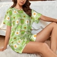 thumbnail image 4 of Balery Avocado And Toast Conjunto de Pijama para Mujer con Estampado, Dos Piezas de Manga Corta y Shorts, Ropa de Dormir Suave con Cuello Redondo y Bolsillos-Medium, 4 of 6