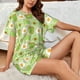 thumbnail image 4 of Fotbe Avocado And Toast Conjunto de Pijama Estampado para Mujer, 2 Piezas, Ropa de Dormir con Camiseta de Manga Corta y Shorts Suaves-Medium, 4 of 6