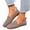 Gray, variant on Women's Casual Slip-On Loafers Breathable Knit Flats Square Toe Walking Shoes Summer Beach Sandals