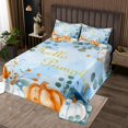 thumbnail image 2 of YST Ensemble de Courtepointe pour Enfants Joyeux Action de Grâce Format Simple, Ensemble de Couvre-Lit Citrouille de Récolte d'Automne pour Adulte Ensemble de Courtepointe Rustique de Style Ferme Feuilles d'Eucalyptus Ensemble de Lit d'Automne avec 1 Taie d'Oreiller, 2 of 3