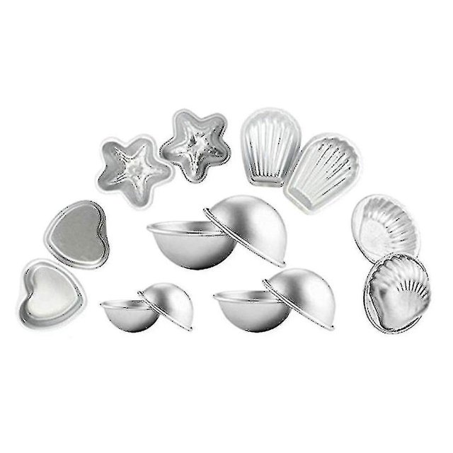 Juego de moldes para bombas de baño de 16 Diy Fizzies/molde para bomba de baño, juego de moldes para bombas de baño de acero inoxidable Hy