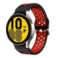 thumbnail image 2 of No Gaps Band for Samsung Galaxy Watch 4 40mm 44mm/Galaxy Watch 4 Classic 42mm 46mm Band,20mm Silicone Sport Replacement Adjustable Wristband with Stainless Steel Buckle Men Women -black red, 2 of 9
