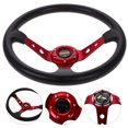 thumbnail image 2 of Universal Racing Steering Wheels 14 Inch 350mm Dish Deep Steering Wheels Pu Drifting Steering Wheels For Car Golf Cart And Gaming Red, 2 of 8