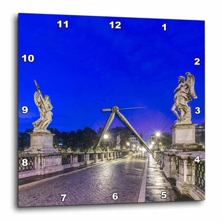 3drose, Italy, Rome, Ponte Santangelo at Dawn, 10x10 Wall Clock