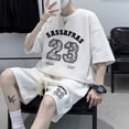 thumbnail image 5 of Conjunto deportivo informal de baloncesto americano, conjunto de moda para hombre, camiseta con estampado de gofres, pantalones cortos de manga corta para hombre, ropa para hombre, 5 of 5