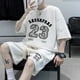 thumbnail image 5 of Conjunto deportivo informal de baloncesto americano, conjunto de moda para hombre, camiseta con estampado de gofres, pantalones cortos de manga corta para hombre, ropa para hombre, 5 of 5