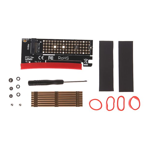 Para tarjeta adaptadora M.2 Ngff Nvme Ssd a Pci-e 3,0 X16/x4 con almohadilla térmica disipador térmico