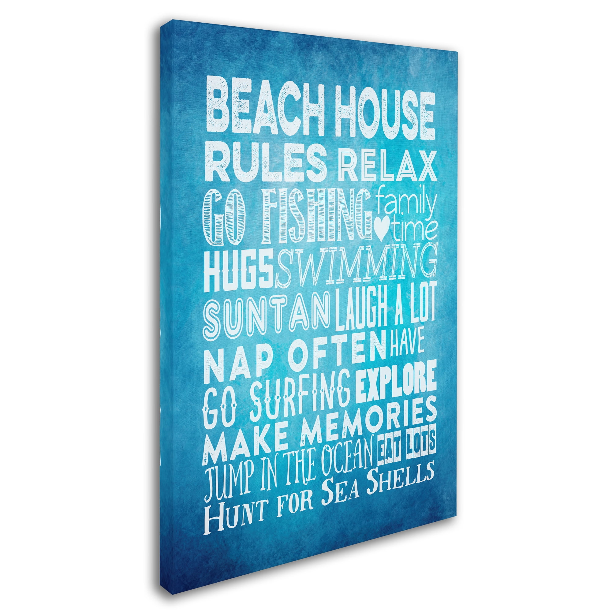 Trademark Fine Art 'Beach House Rules' Canvas Art by Marcee Duggar