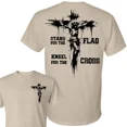 thumbnail image 4 of Stand for the Flag Kneel for the Cross T-Shirt, Christian Patriotic Graphic Tee, Unisex Religious Shirt, Short Sleeve Cotton Top, 4 of 7