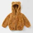 thumbnail image 3 of Vedolay Girl's Winter Jackets Toddler Girls Winter Jacket Lapel Button Down Sherpa Warm Outerwear,Coffee 2-3 Years, 3 of 4