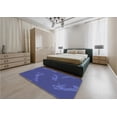 thumbnail image 5 of Ahgly Company Machine Washable Indoor Round Transitional Sapphire Blue Area Rugs, 5' Round, 5 of 7