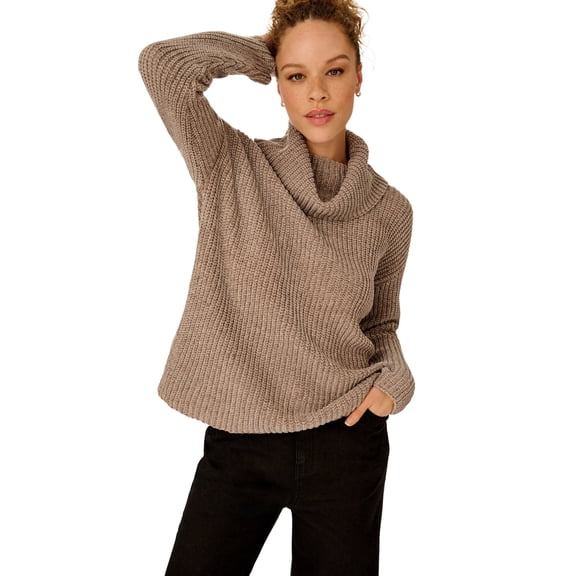 Ellos Plus Size Chenille Turtleneck Sweater