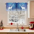 thumbnail image 2 of Christmas Reindeer Valances for Windows, 54 x 18in, Fantasy Blue Stars Winter Dreamy Rod Pocket Kitchen Valance Curtain Light Filtering Window Treatments for Living Room Bedroom, 1 Panel, 2 of 7