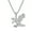 Silver Color, variant on Sparkling Zircon Fly Eagle Pendant Necklace for Men Hip Hop Rock Party 14K Yellow Gold Jewelry