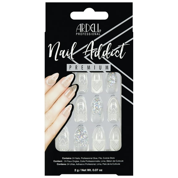 Ardell Nail Addict Artificial Nails, Fake Nails, Glass Deco, 24 Nails