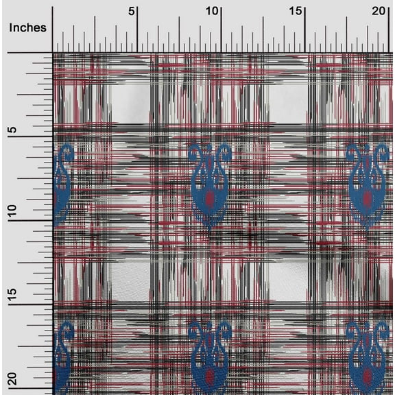 oneOone Organic Cotton Poplin Twill Fabric Swirl & Check Ikat Print Sewing Fabric BTY 42 Inch Wide