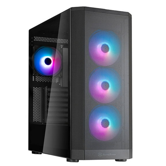 SilverStone Technology FARA 514X Black ATX All-Metal Tower Chassis with Dual Radiator Support - ARGB Fans - GPU Brace - FA514X-BG