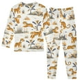 thumbnail image 2 of joogoo Tigers and Palm Leaves Pajamas Set Long Sleeve Soft Cotton Sleepwear 2 Piece 18M, 2 of 7