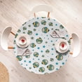 thumbnail image 3 of Ambesonne Cool Emoji Fitted Round Tablecloth, Rock Star Pattern Funny, 45"- 56" Diameter, White Mustard Sea Blue, 3 of 4