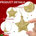 thumbnail image 4 of 2024 Adornos navideños de plástico Adornos de estrellas con purpurina dorada Adornos colgantes para árbol de Navidad Árbol de Navidad, 4 of 5