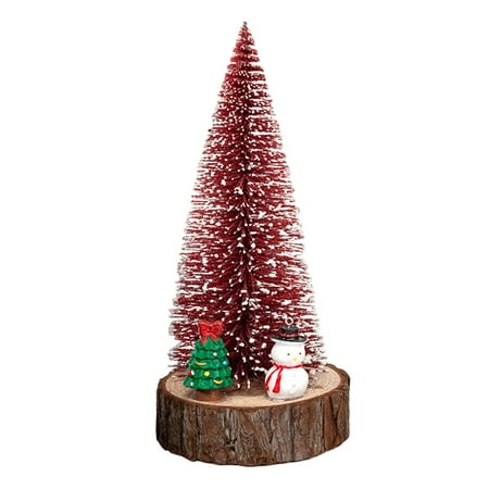 Mini Christmas Trees Decorations - Small Bottle Brush Trees, Artificial Tabletop Christmas Tree for Indoor Outdoor Home Room Party