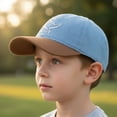 thumbnail image 6 of CYRBOKO Cotton, Outdoor Adjustable Breathable Cotton Baseball Caps for Kids Light Blue Size 2-6 T, 6 of 6