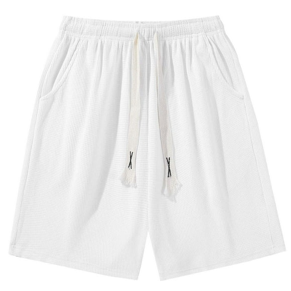 Mens Carpenter Shorts Gym Shorts Mens Quick Dry Running Shorts Men Mens Gym Shorts Quick Dry Sleep Shorts, White, L