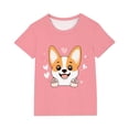 thumbnail image 4 of Kids Girls Fashion Cute Print Loose Short Sleeve Top Shorts Set Homewear Set, 4 of 9