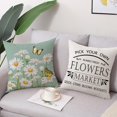 thumbnail image 4 of Spring Summer Daisy Throw Pillow Covers 18 x 18 Set of 4 Hello Sunshine Pick Your Own Flowers Summer Decorations Farmhouse Decor Cushion Case for Sofa Couch, 4 of 5