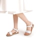 thumbnail image 2 of Sandalias para Niñas DREAM PAIRS SDSD222K Trenzadas Planas Blancas Talla 5, 2 of 7