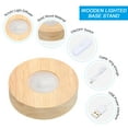 thumbnail image 3 of Uxcell 3.2" Wooden LED Light Base, 2 Pcs Wood Light Display Base Stand Lighting with Switch for 3D Crystal Glass Aroma Stone Art, Colorful Light, 3 of 6