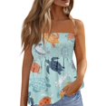 thumbnail image 1 of OIOLOYJM Womens Tube Top Summer Cute Strapless Palm Tree Peplum Top Backless Beach Ruffle Going Out Clothes Sky Blue 2XL, 1 of 4