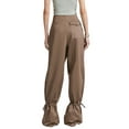 thumbnail image 3 of Sunloudy Pantalones de Mujer, Casual Cordón Amarrado Cintura Color Sólido Elástico Ajustable Tobillo Recto Suelto Pantalones Sunloudy moda, 3 of 6