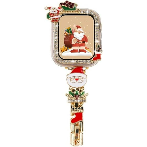 Compatible with Apple Watch Bands , Christmas Bling Jewelry 9/8/7/6/SE/5/4 Bracelet Strap(Santa claus 40/41mm)