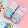 thumbnail image 3 of Simple Being Reusable Cloth Diapers,6 Pack Pocket Adjustable Size,Waterproof Cover,6 Inserts,Wet Bag, Double Gusset (Girl Stripe), 3 of 6