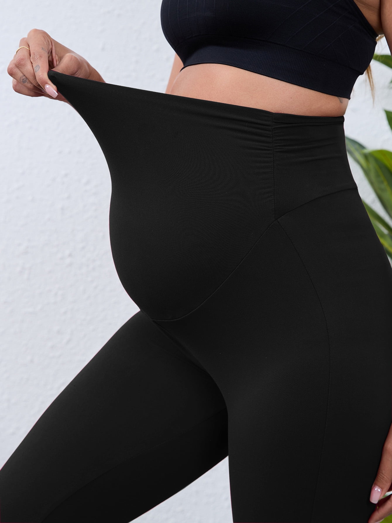 Beaisland Women's Maternity Capri Leggings over The Belly Pregnancy Yoga Pants Workout Activewear Leggings 2-Pack