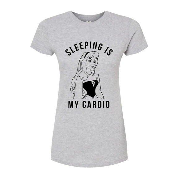 Disney Sleeping Beauty - Aurora Sleeping Is My Cardio - Juniors Fitted Graphic T-Shirt