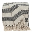 thumbnail image 1 of HomeRoots 476207 Black & Beige Diamond Weave Soft Cotton Handloom Throw, 1 of 4