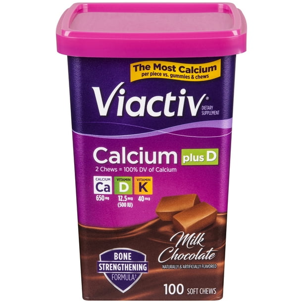Viactiv Calcium + Vitamin D3 Supplement Milk Chocolate Flavor Soft