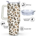 thumbnail image 3 of 40 Oz Tumbler with Handle and Straw Insulated Double Walled Stainless Steel Travel Mug Gift Box Reusable Tumbler Coffee Travel Mug for Office Portable Insulated Beer Cup for Hot & Cold Drinks, 3 of 5