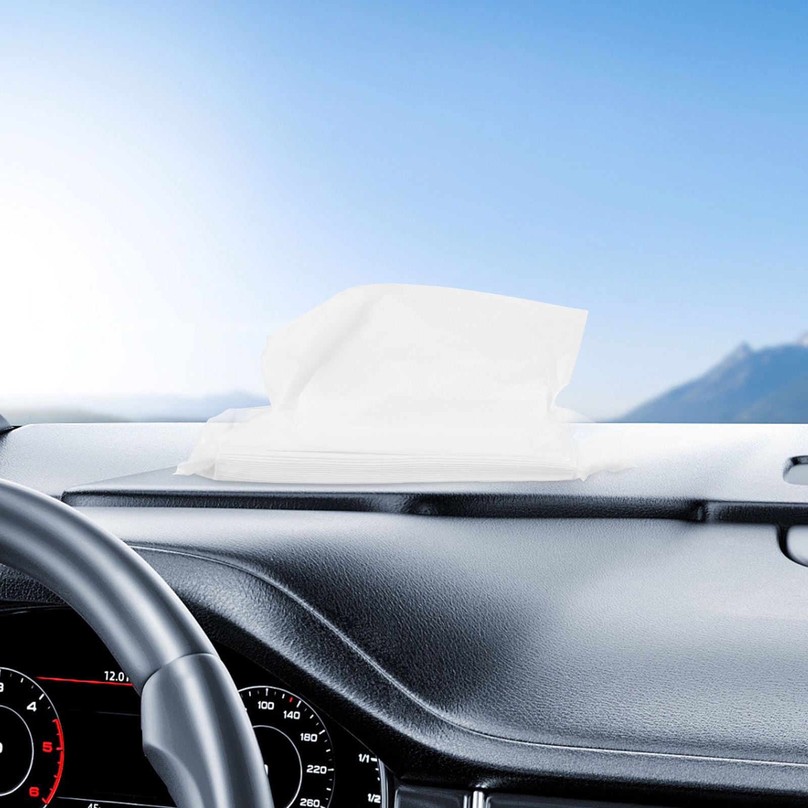 PTOOTP 10Pack Sun Visor Design Car Paper Towels White Paper for Cleaning Surfaces Driving