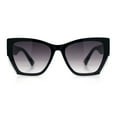 thumbnail image 4 of Womens Oversized Exposed Lens Rectangle Cat Eye Designer Fashion Luxury Sunglasses Black - Smoke, 4 of 8