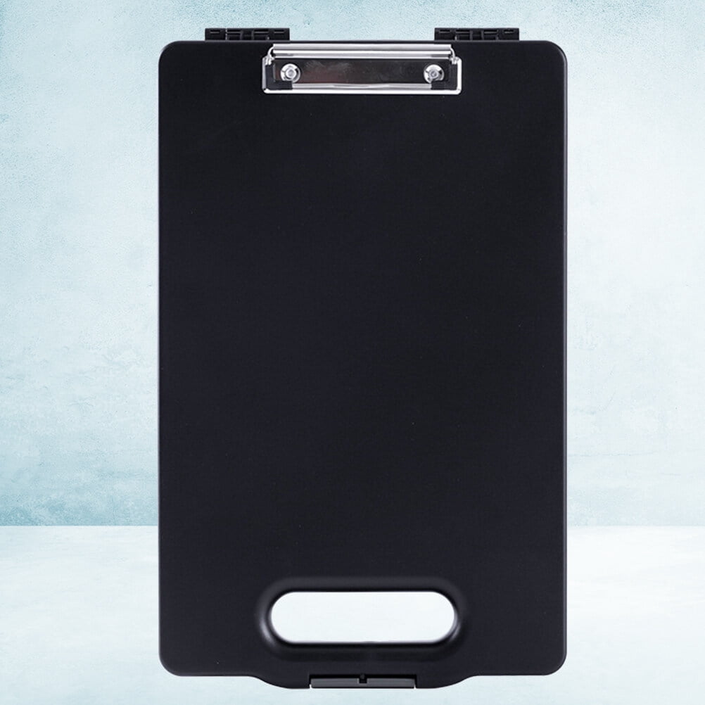Raindrops A4 Storage Clipboard with Box & Handle - Nurse Office Black