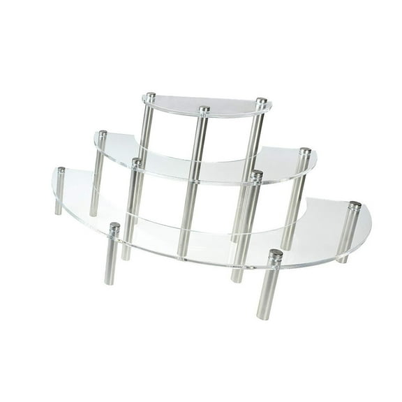 WHAMVOX Transparent Acrylic and Metal Cake Rack for Storage Beautiful Threetier Display Stand 8.66x8.66x13.78in