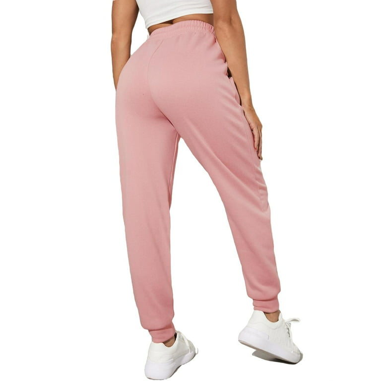 Ultra Soft Ladies Classic Sweatpants 100% Cotton Pale Pink