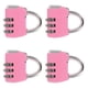 thumbnail image 1 of Candado de Combinación de 3 Dígitos Unique Bargains, Diámetro del Grillete de 4mm, Candados para Equipaje Rosa 4Pcs, 1 of 4
