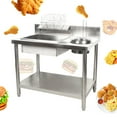 thumbnail image 3 of DENSET Breading Table Manual Station Chicken Fish Fried Worktop Prep Station Commercial, 3 of 15