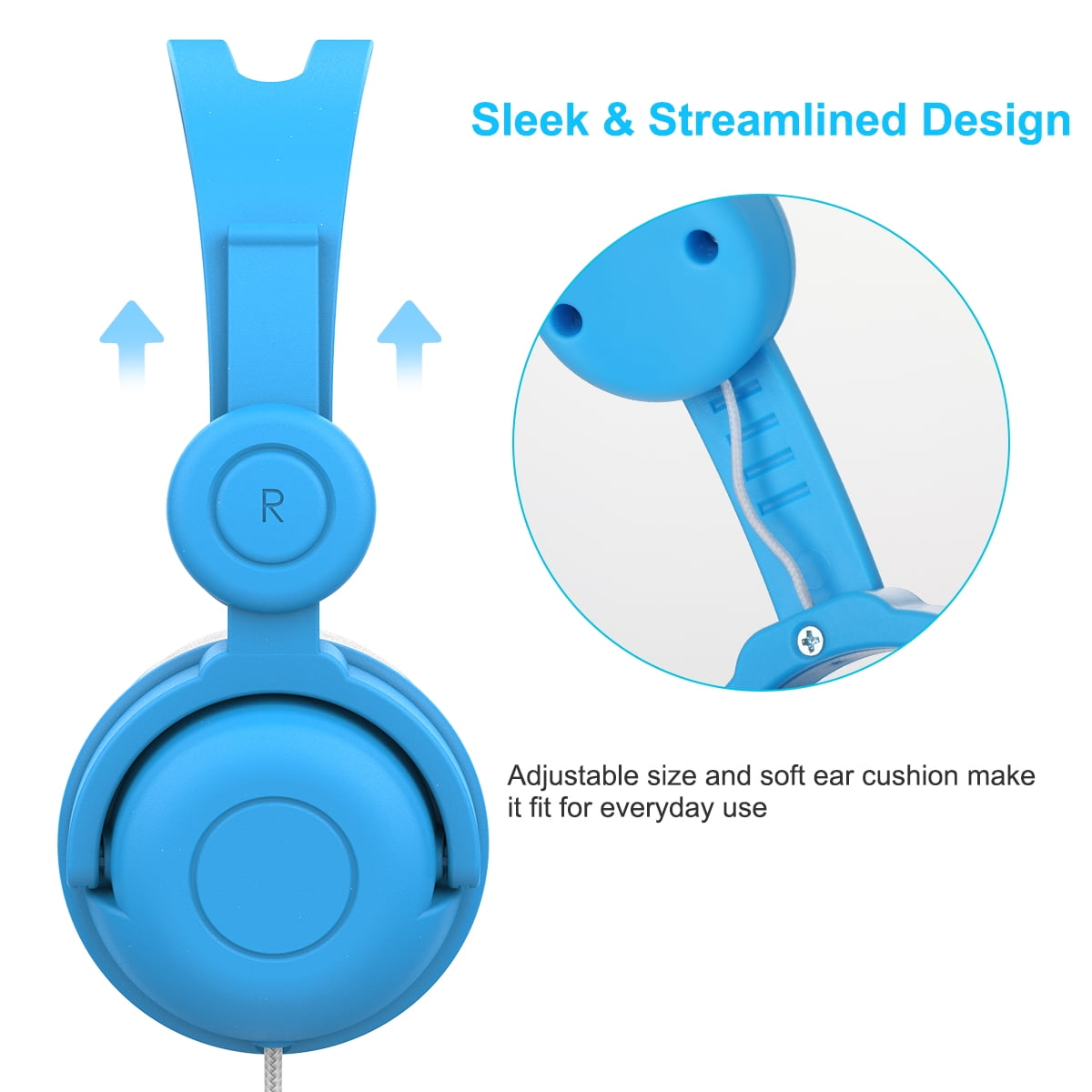 Vogek Kids Wired Headphones, Volume-Limited 85dB, Foldable